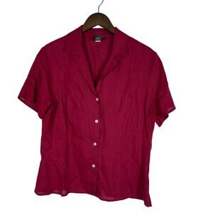 Banana Republic Crimson Button-Up Blouse